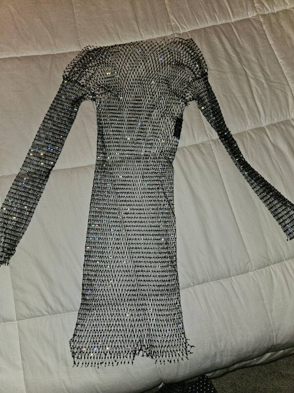 SKIMS Rhinestone Cover Ups LONG SLEEVE MINI DRESS - Picture 10 of 11